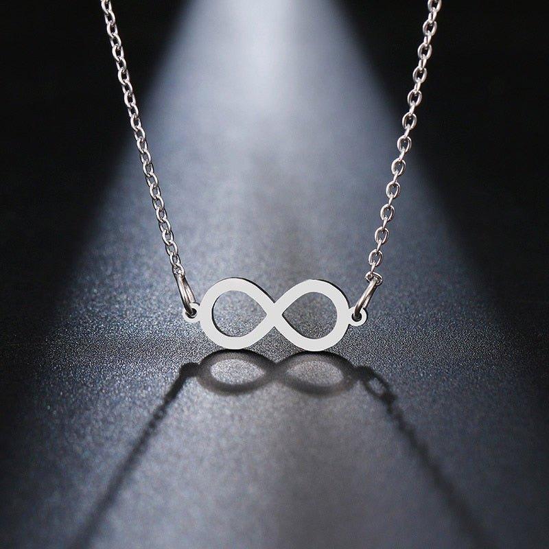 Collier pendentif infini plat géométrique plaqué or / argent - MonPendentif