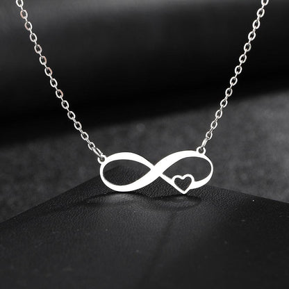 Collier pendentif infini plat petit coeur plaqué or / argent - MonPendentif