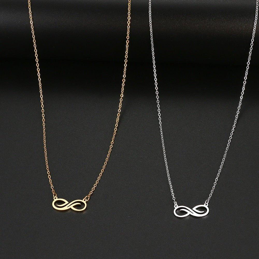 Collier pendentif infini plat vague plaqué or / argent