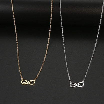 Collier pendentif infini plat vague plaqué or / argent