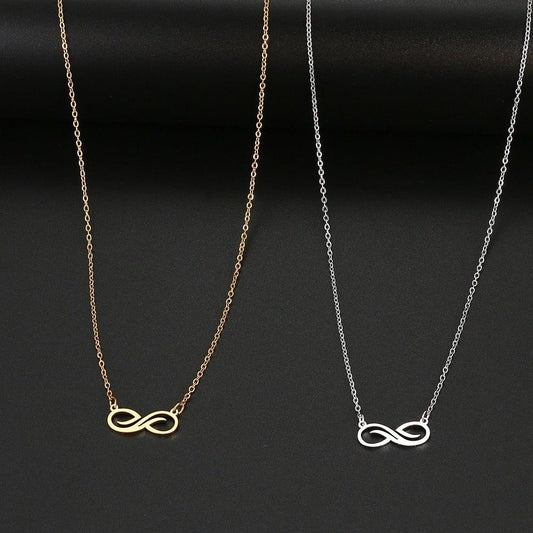 Collier pendentif infini plat vague plaqué or / argent