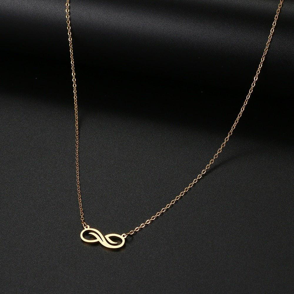 Collier pendentif infini plat vague plaqué or / argent - MonPendentif