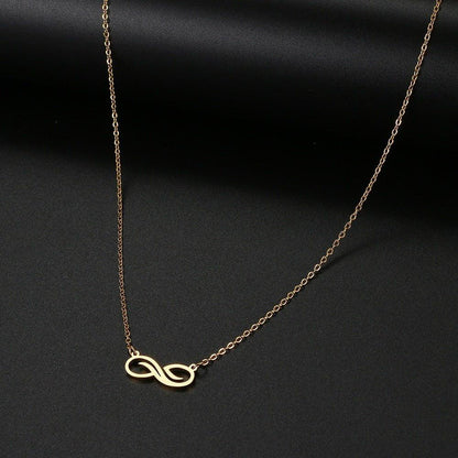 Collier pendentif infini plat vague plaqué or / argent - MonPendentif