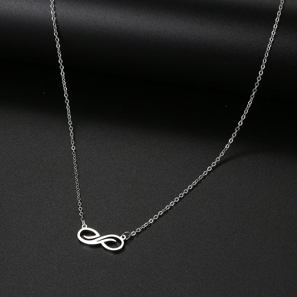 Collier pendentif infini plat vague plaqué or / argent - MonPendentif