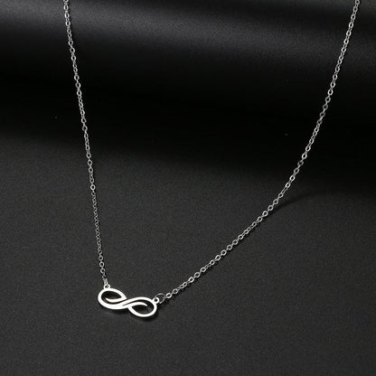 Collier pendentif infini plat vague plaqué or / argent - MonPendentif