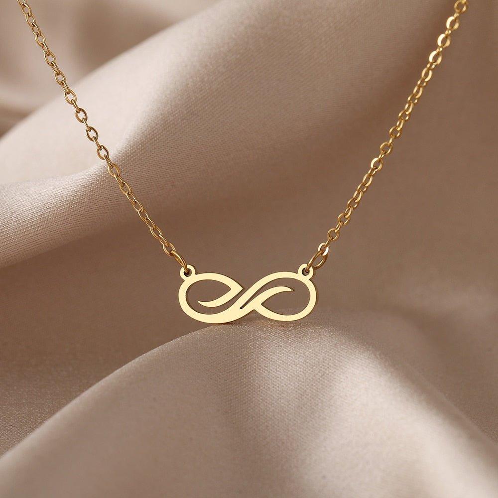 Collier pendentif infini plat vague plaqué or / argent