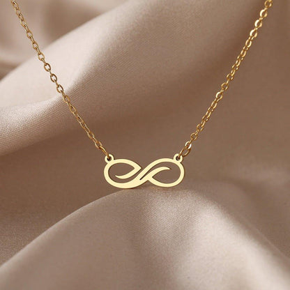 Collier pendentif infini plat vague plaqué or / argent