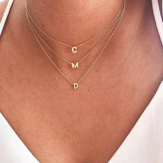 Collier pendentif lettre initiale en argent 925