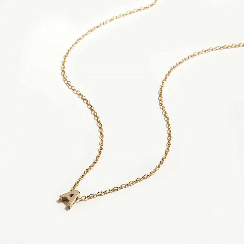 Collier pendentif lettre initiale en argent 925