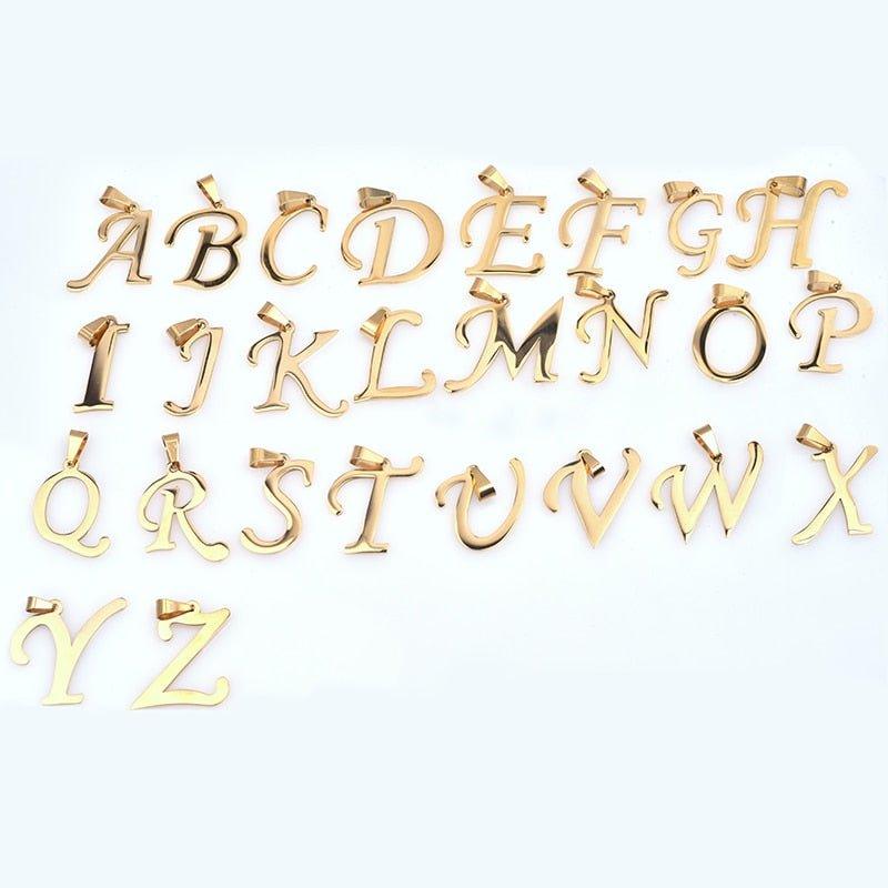 Collier pendentif lettre initiale grand format vintage - MonPendentif