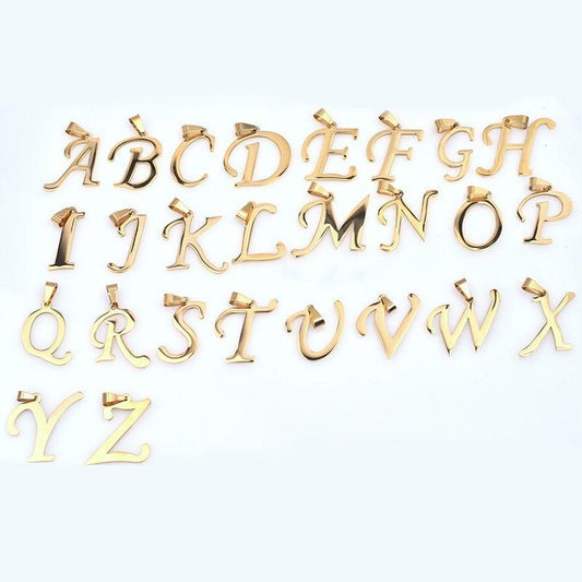 Collier pendentif lettre initiale grand format vintage - MonPendentif