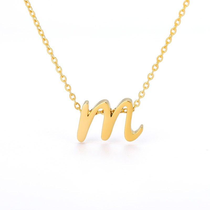 Collier pendentif lettre initiale plaqué or - MonPendentif
