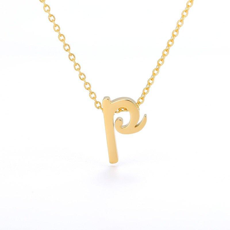 Collier pendentif lettre initiale plaqué or - MonPendentif