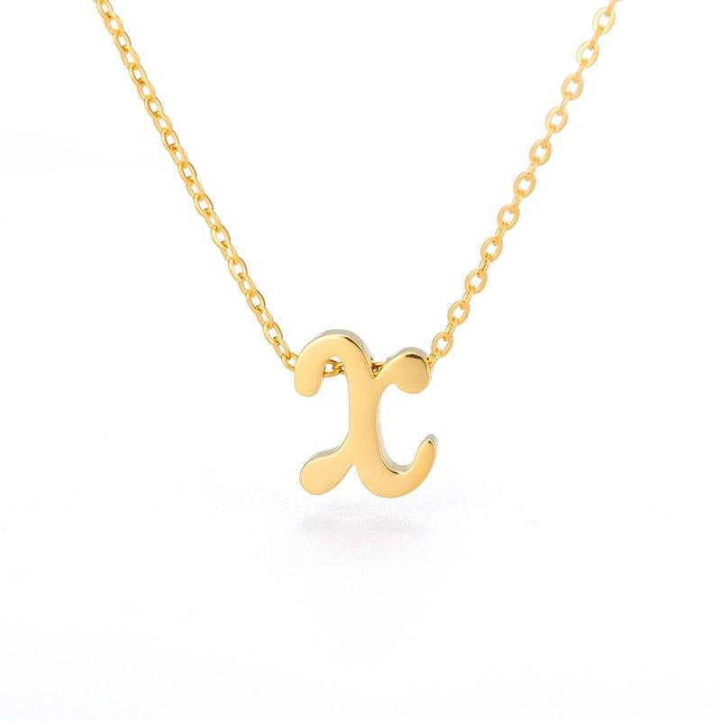 Collier pendentif lettre initiale plaqué or - MonPendentif