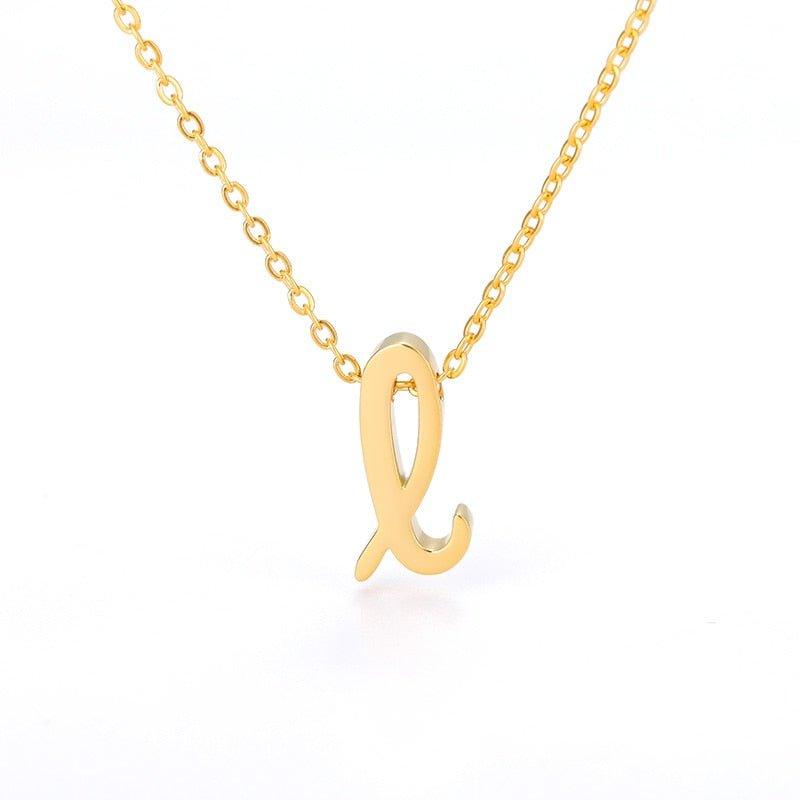Collier pendentif lettre initiale plaqué or - MonPendentif
