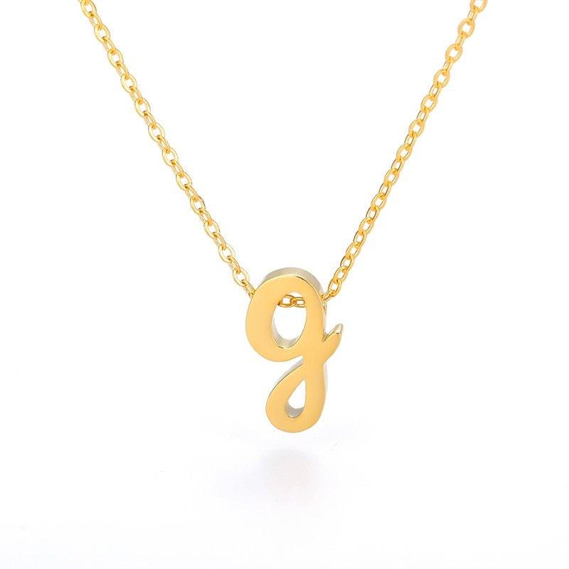 Collier pendentif lettre initiale plaqué or - MonPendentif