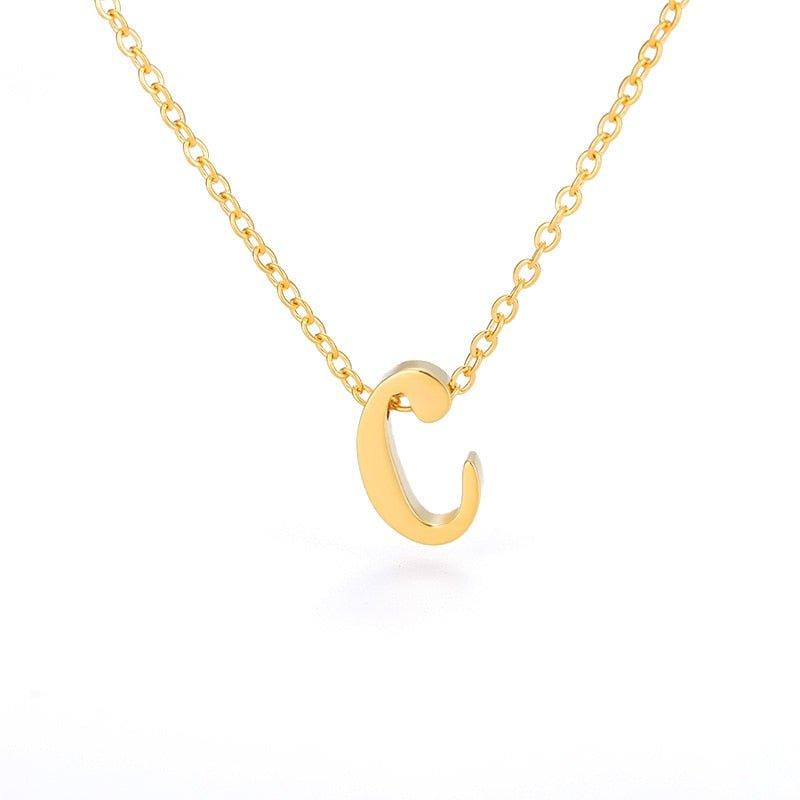 Collier pendentif lettre initiale plaqué or - MonPendentif