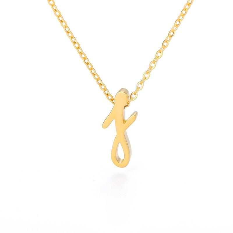 Collier pendentif lettre initiale plaqué or - MonPendentif
