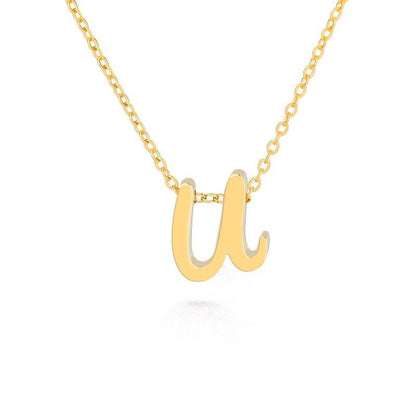 Collier pendentif lettre initiale plaqué or - MonPendentif