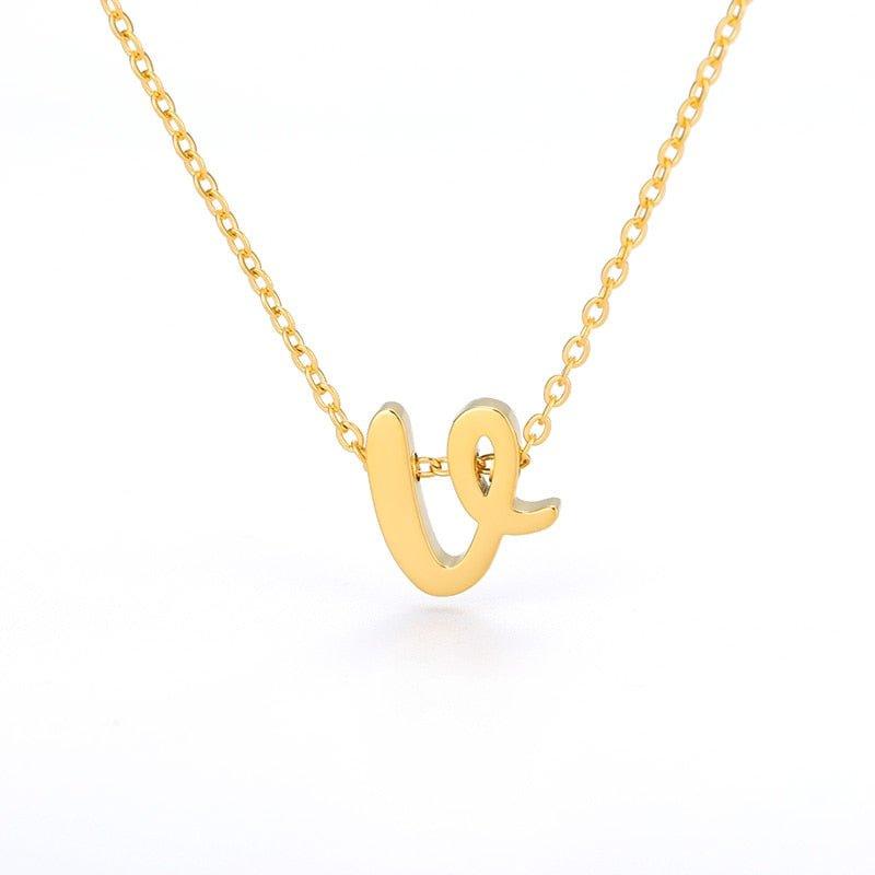 Collier pendentif lettre initiale plaqué or - MonPendentif
