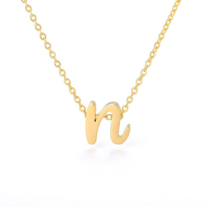 Collier pendentif lettre initiale plaqué or - MonPendentif