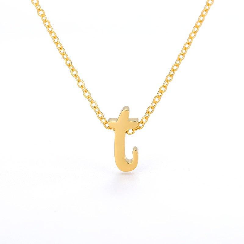 Collier pendentif lettre initiale plaqué or - MonPendentif