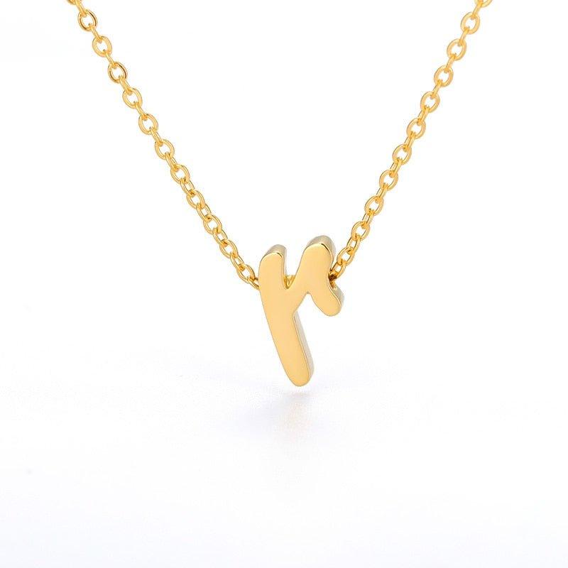 Collier pendentif lettre initiale plaqué or - MonPendentif