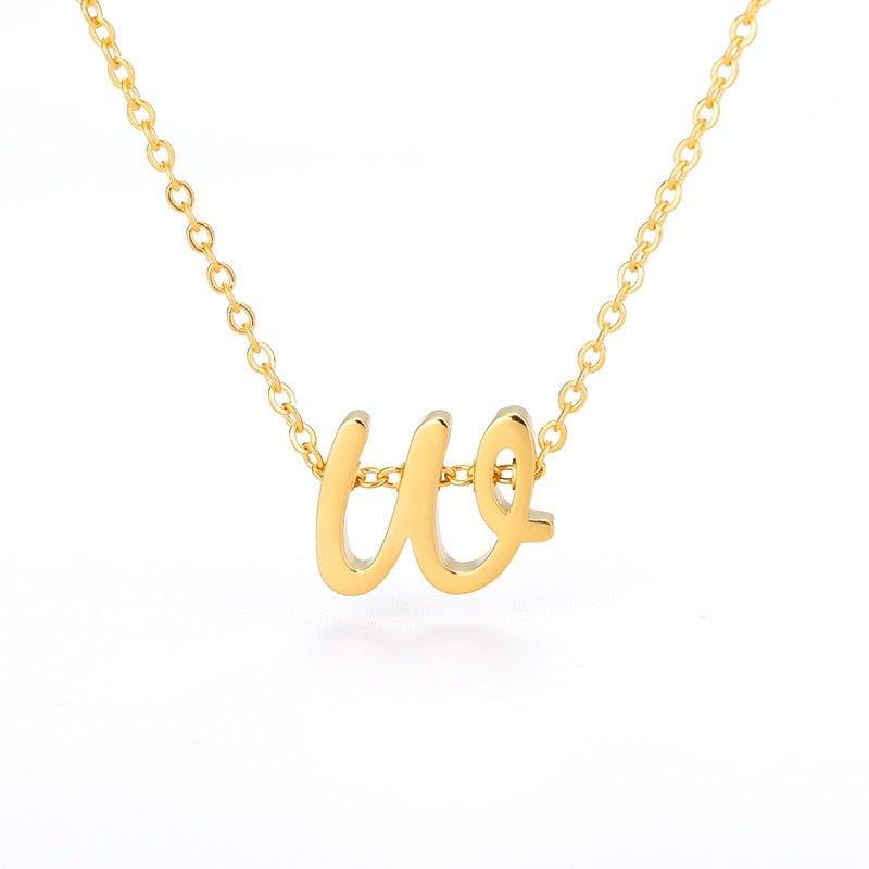 Collier pendentif lettre initiale plaqué or - MonPendentif