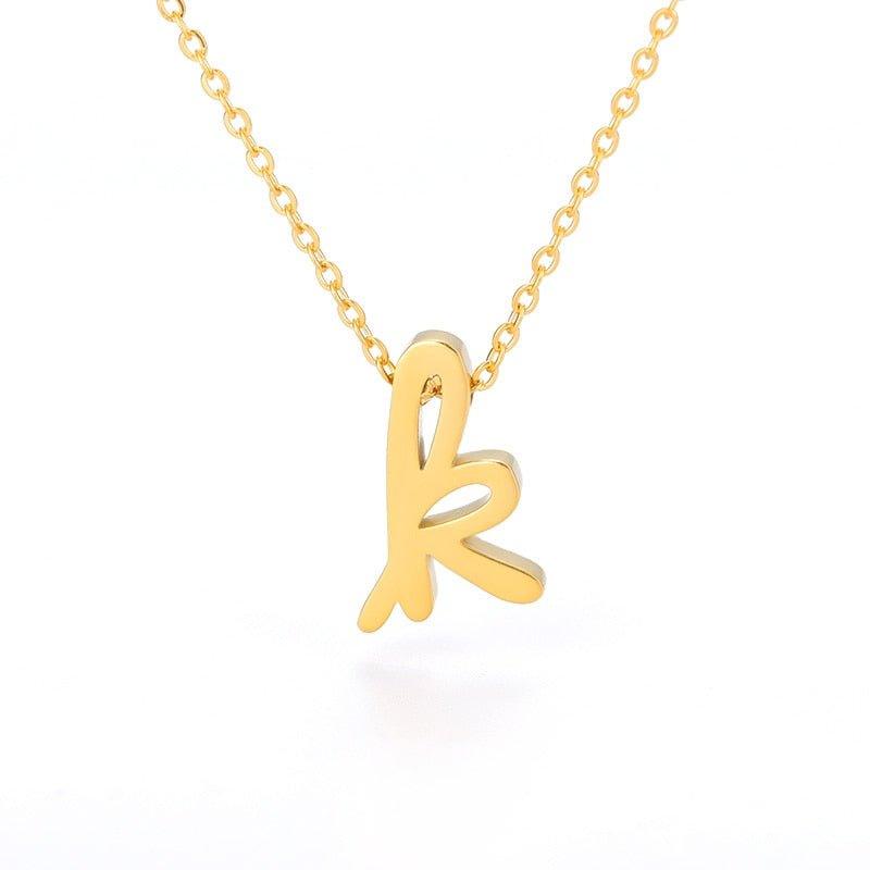 Collier pendentif lettre initiale plaqué or - MonPendentif