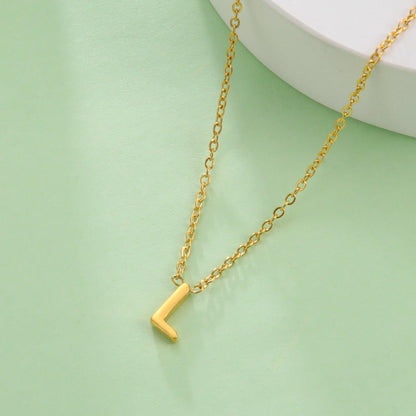 Collier pendentif lettre initiale solitaire - MonPendentif