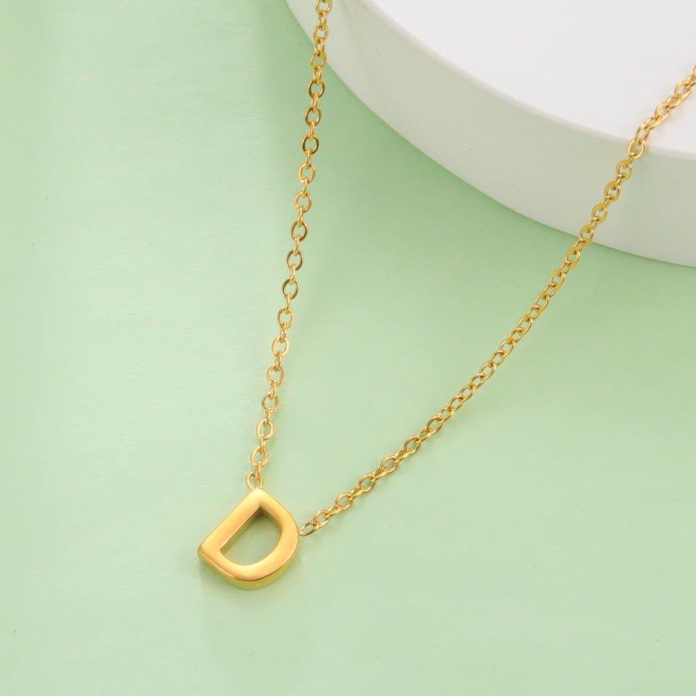 Collier pendentif lettre initiale solitaire - MonPendentif