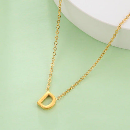 Collier pendentif lettre initiale solitaire - MonPendentif