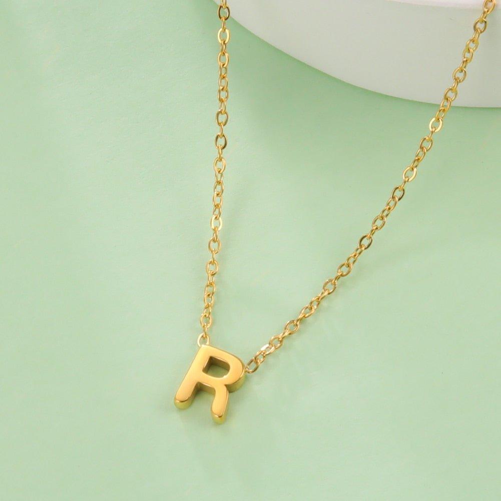 Collier pendentif lettre initiale solitaire - MonPendentif