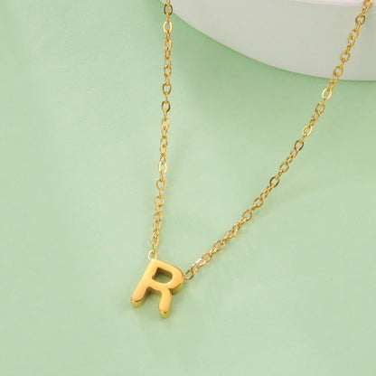 Collier pendentif lettre initiale solitaire - MonPendentif
