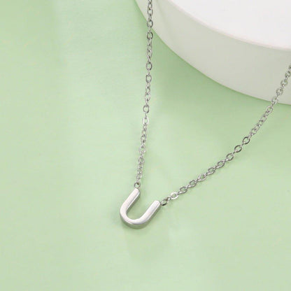 Collier pendentif lettre initiale solitaire - MonPendentif