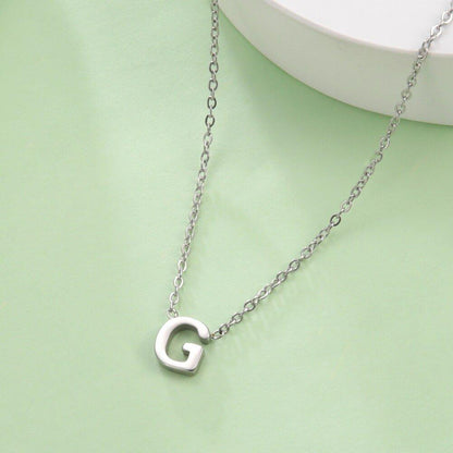Collier pendentif lettre initiale solitaire - MonPendentif