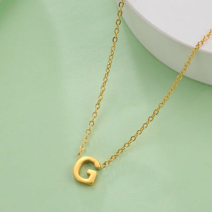 Collier pendentif lettre initiale solitaire - MonPendentif