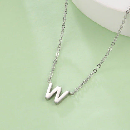 Collier pendentif lettre initiale solitaire - MonPendentif