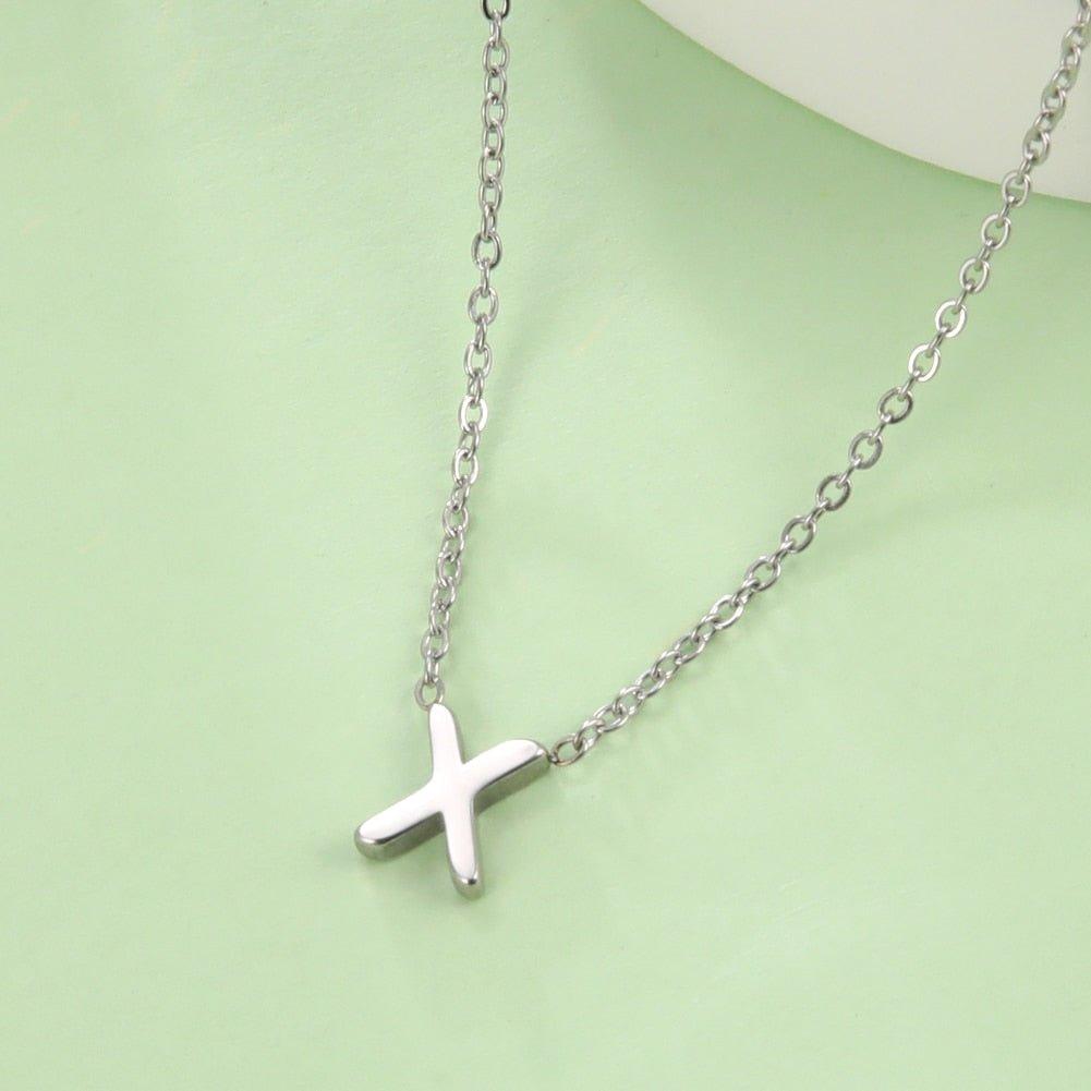 Collier pendentif lettre initiale solitaire - MonPendentif