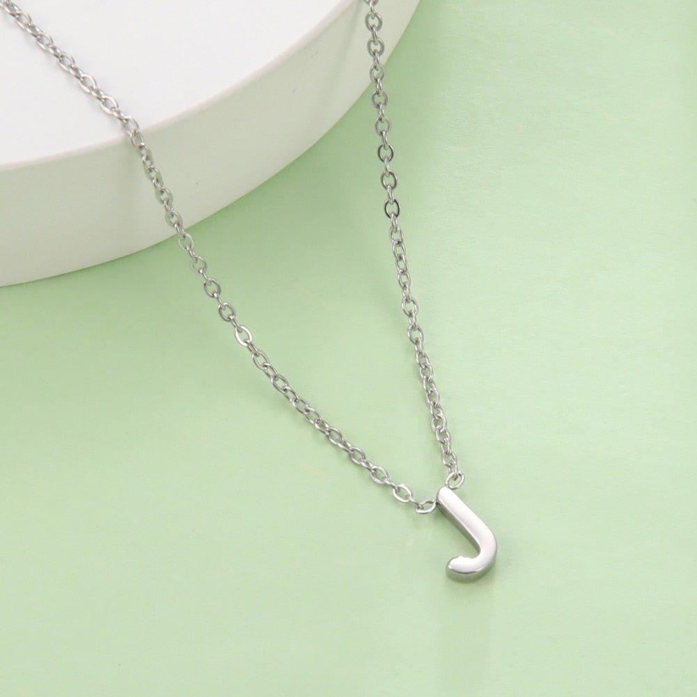 Collier pendentif lettre initiale solitaire - MonPendentif