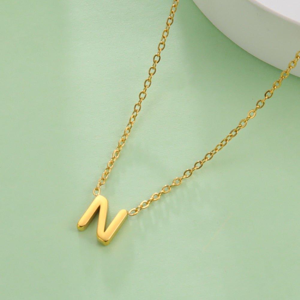 Collier pendentif lettre initiale solitaire - MonPendentif
