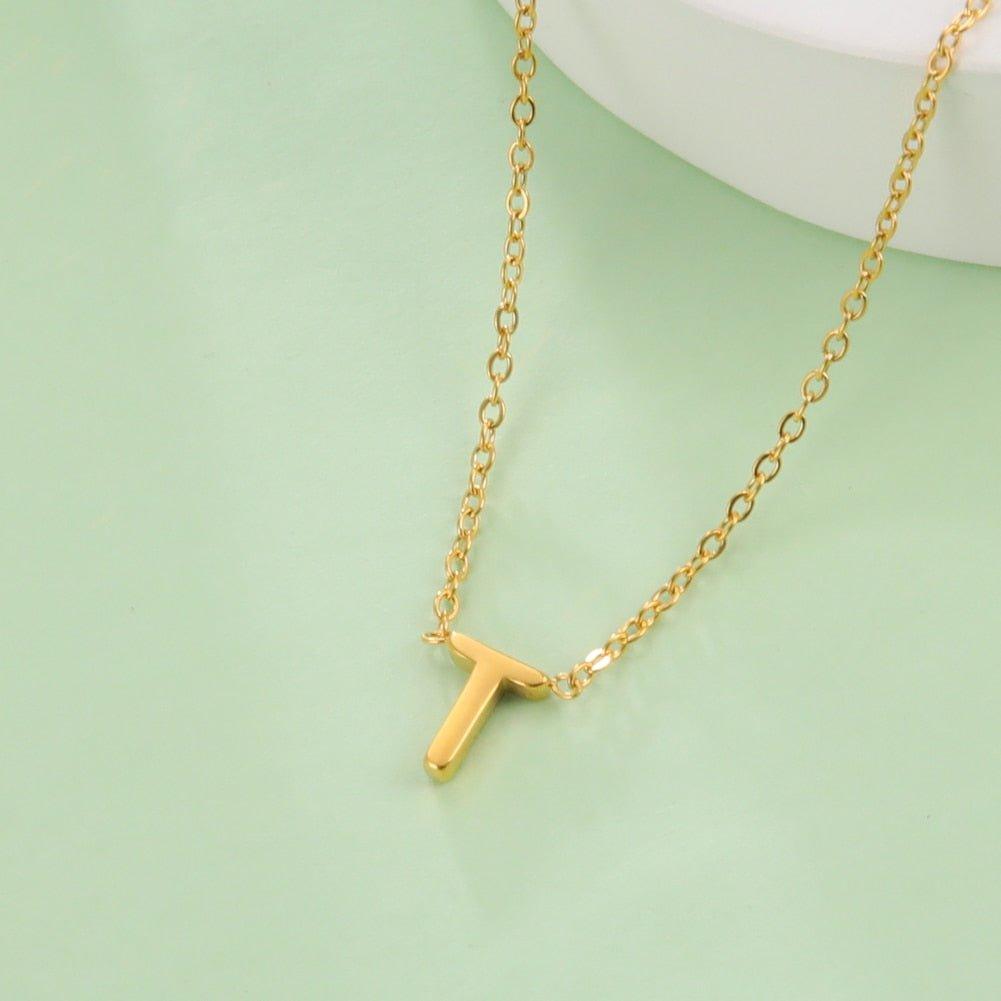 Collier pendentif lettre initiale solitaire - MonPendentif