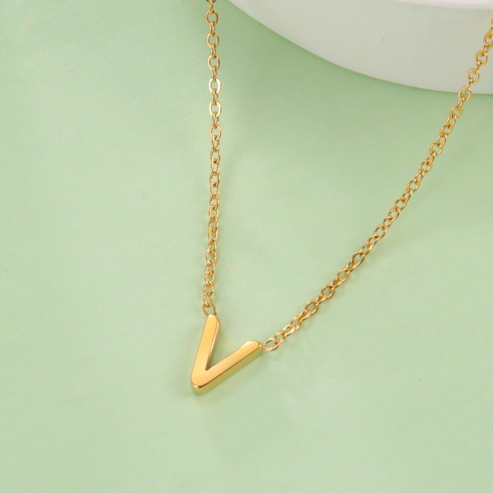 Collier pendentif lettre initiale solitaire - MonPendentif