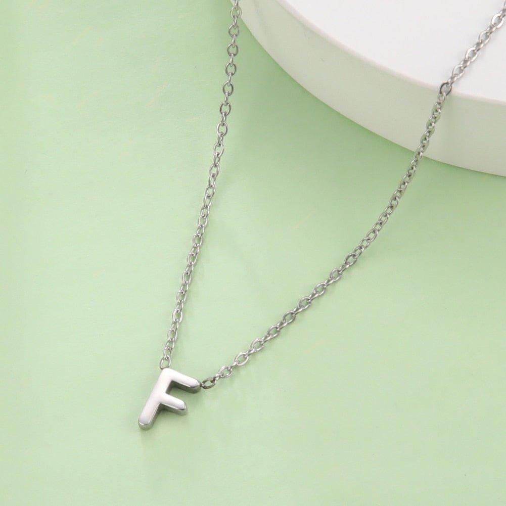 Collier pendentif lettre initiale solitaire - MonPendentif