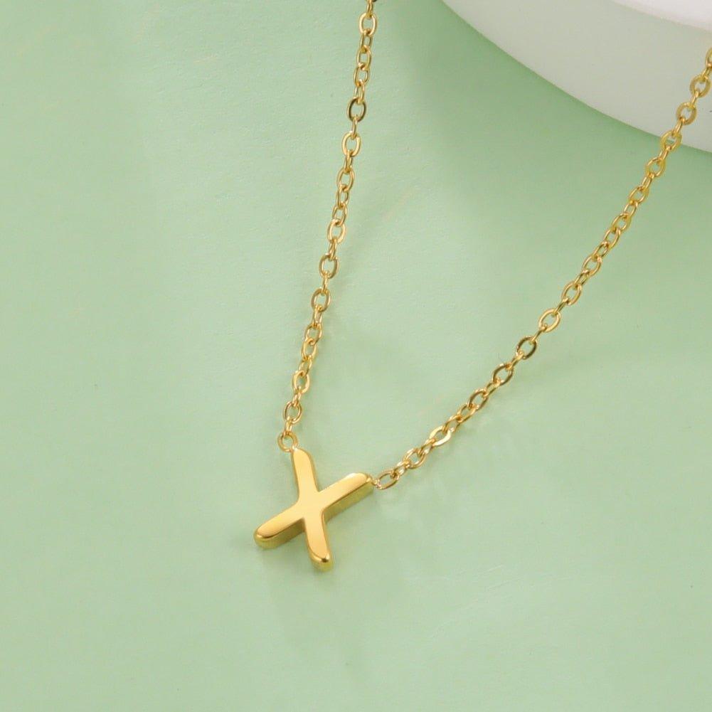 Collier pendentif lettre initiale solitaire - MonPendentif