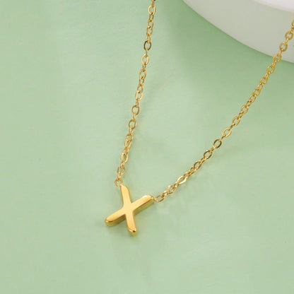 Collier pendentif lettre initiale solitaire - MonPendentif