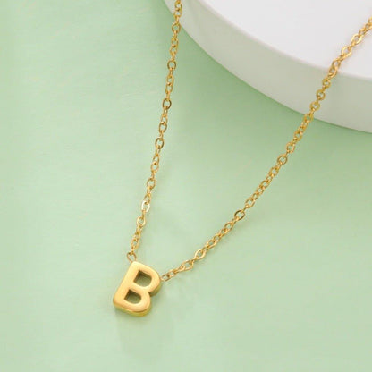 Collier pendentif lettre initiale solitaire - MonPendentif
