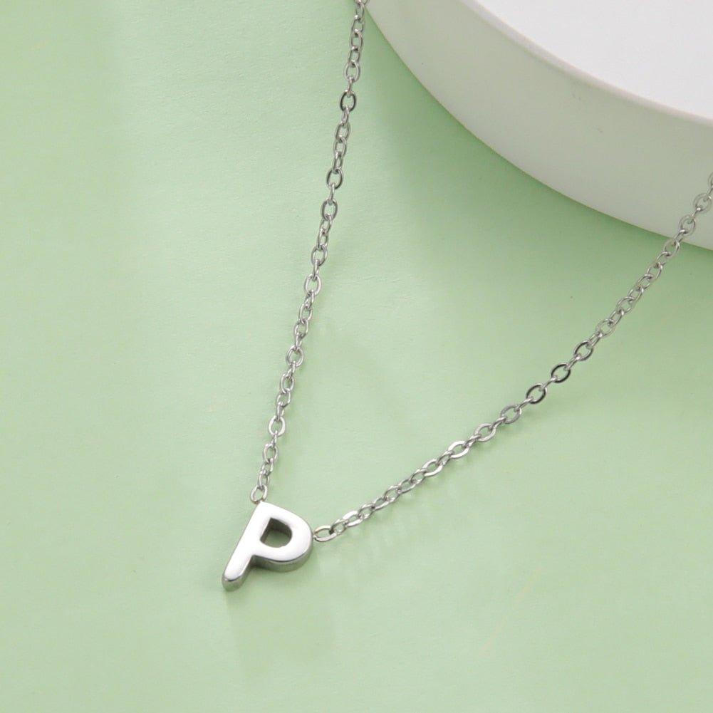 Collier pendentif lettre initiale solitaire - MonPendentif