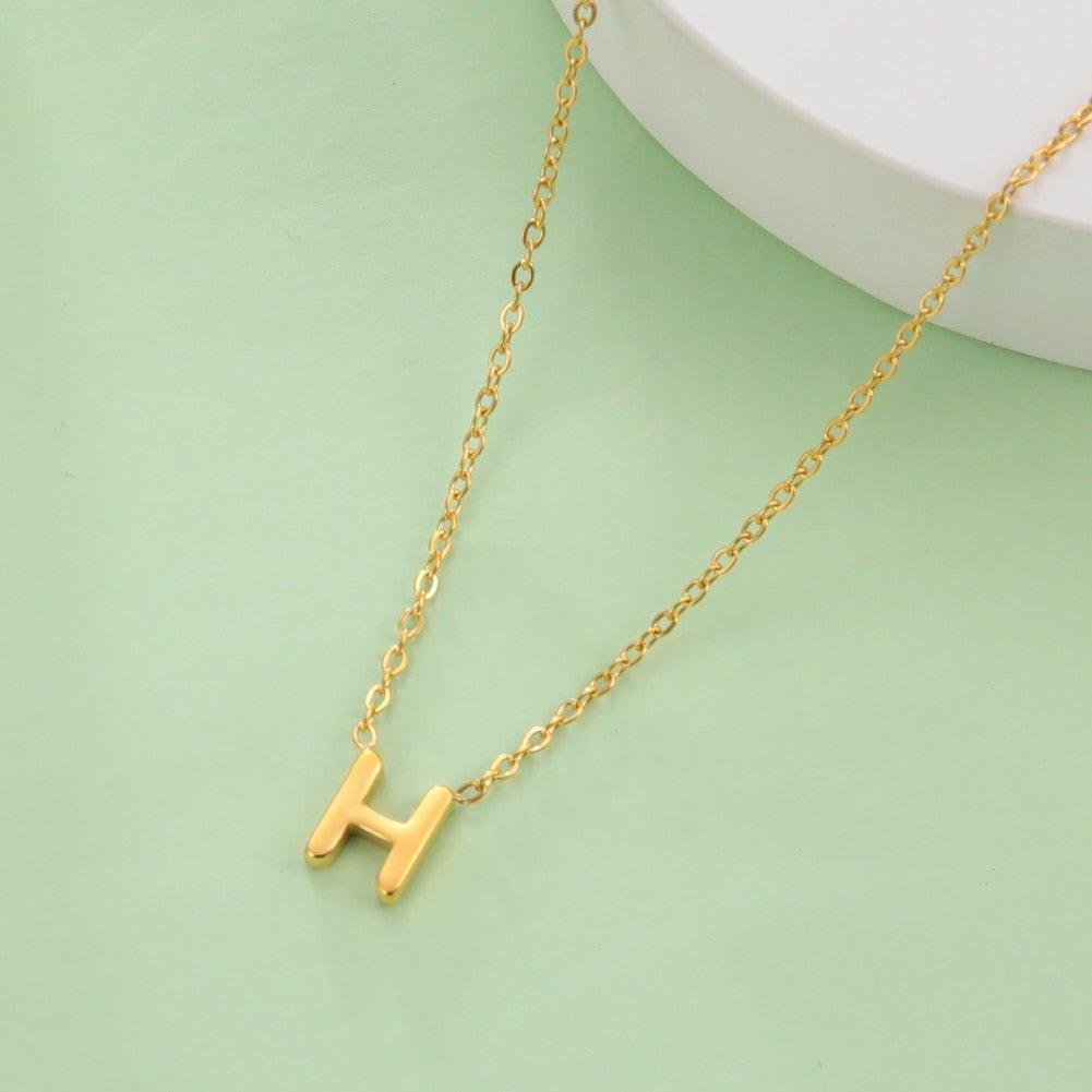 Collier pendentif lettre initiale solitaire - MonPendentif