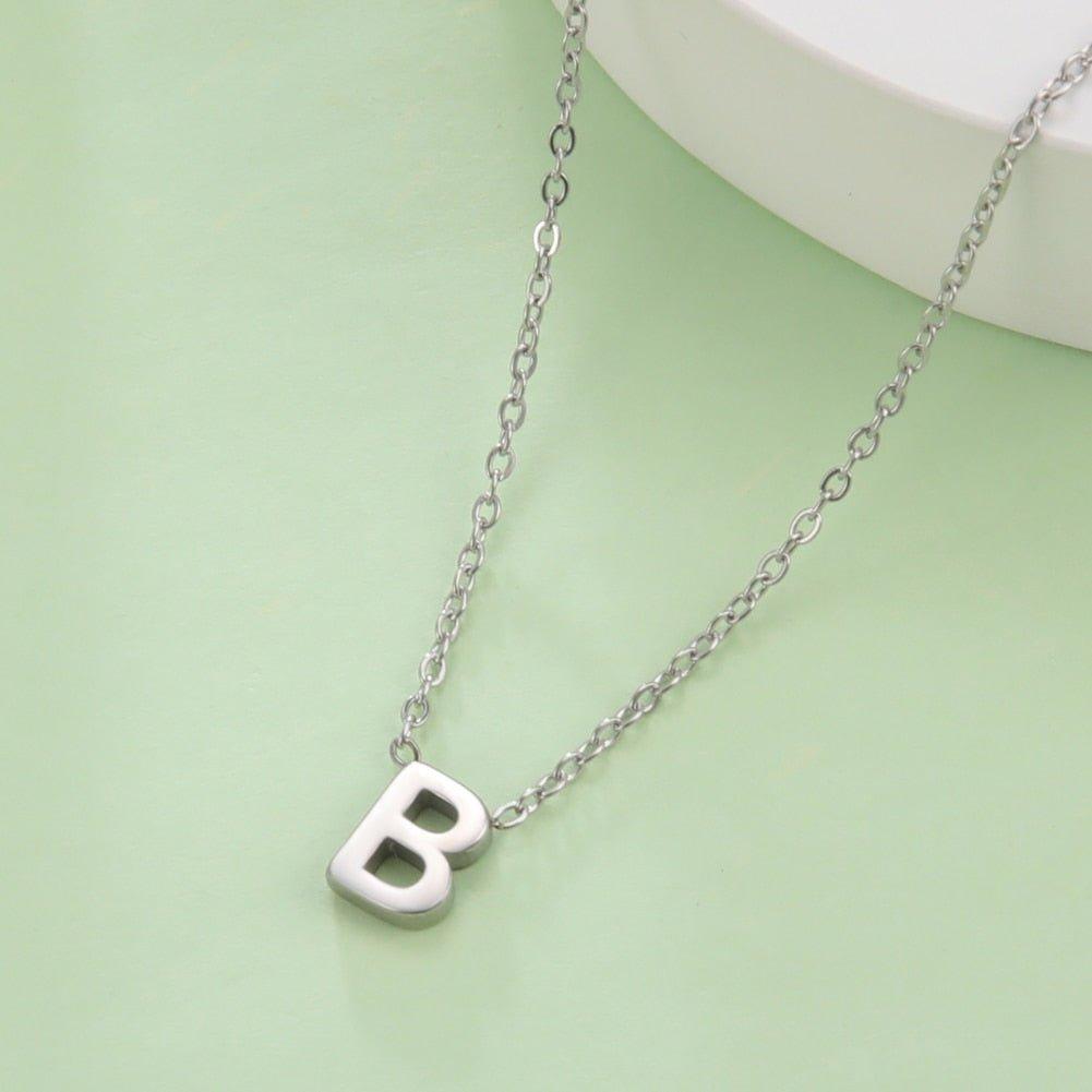 Collier pendentif lettre initiale solitaire - MonPendentif